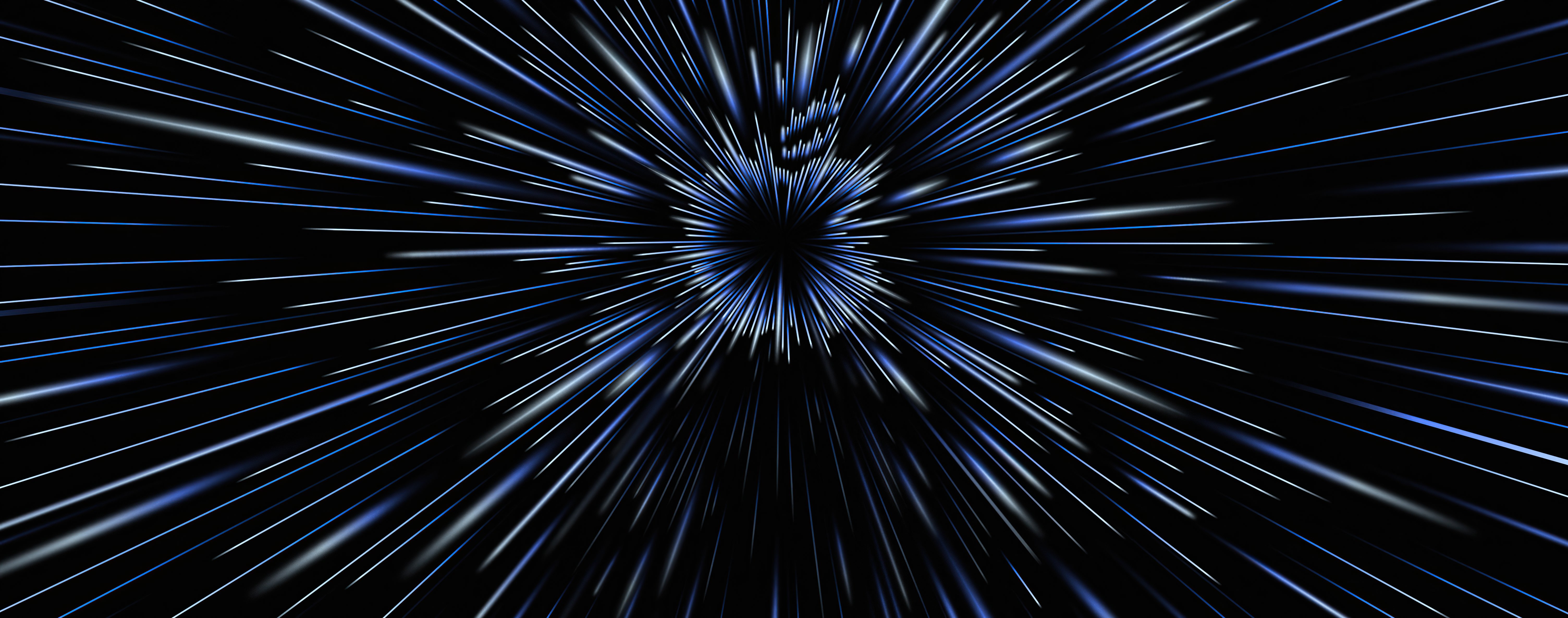 Hyperdrive: Apple's Dark Cosmic Journey 4K Wallpaper