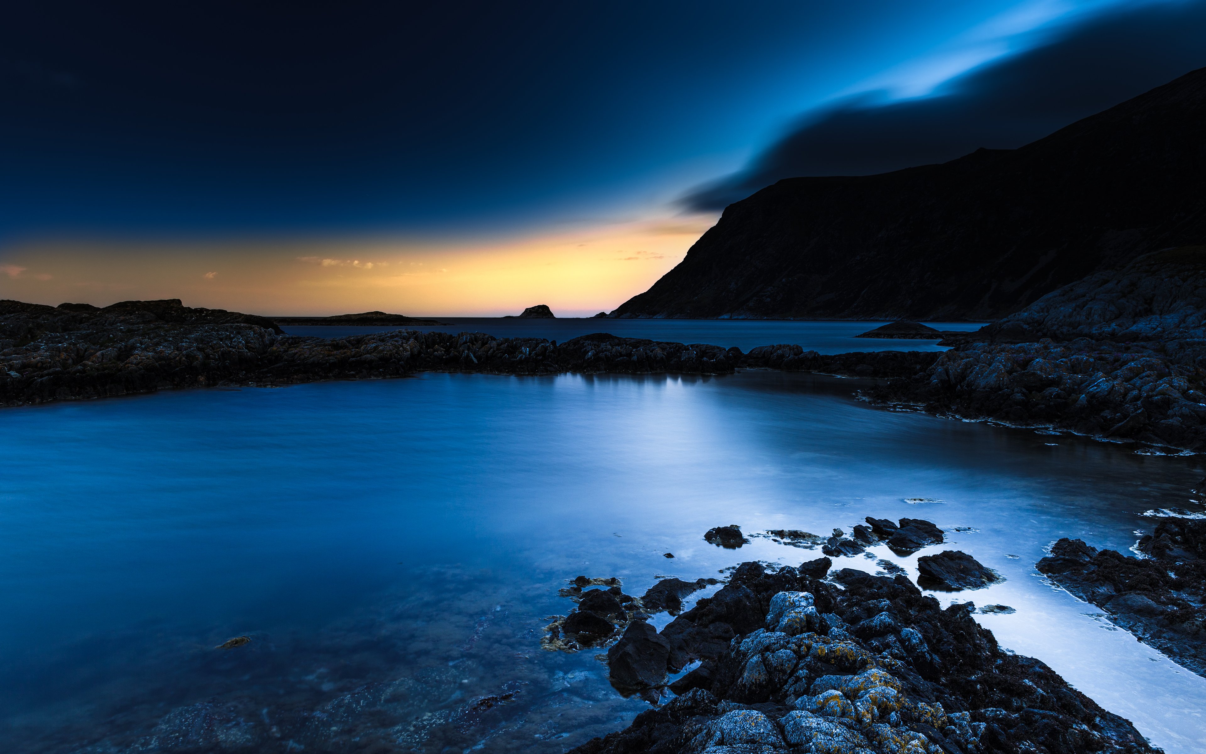 Twilight Serenity at Bremanger Coast 4K Wallpaper