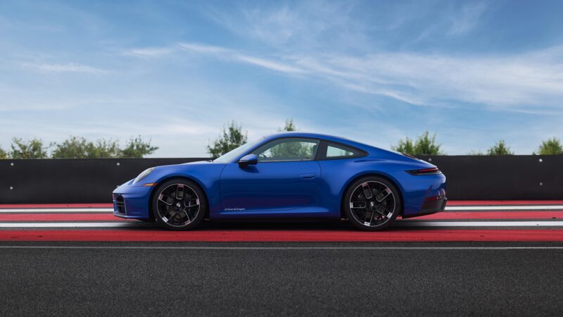 Porsche 911 Carrera: Racing Blue Elegance 4K 5K Wallpaper