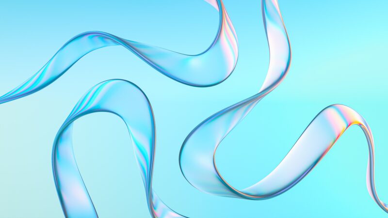Fluid Cyan Glass Waves 4K Wallpaper