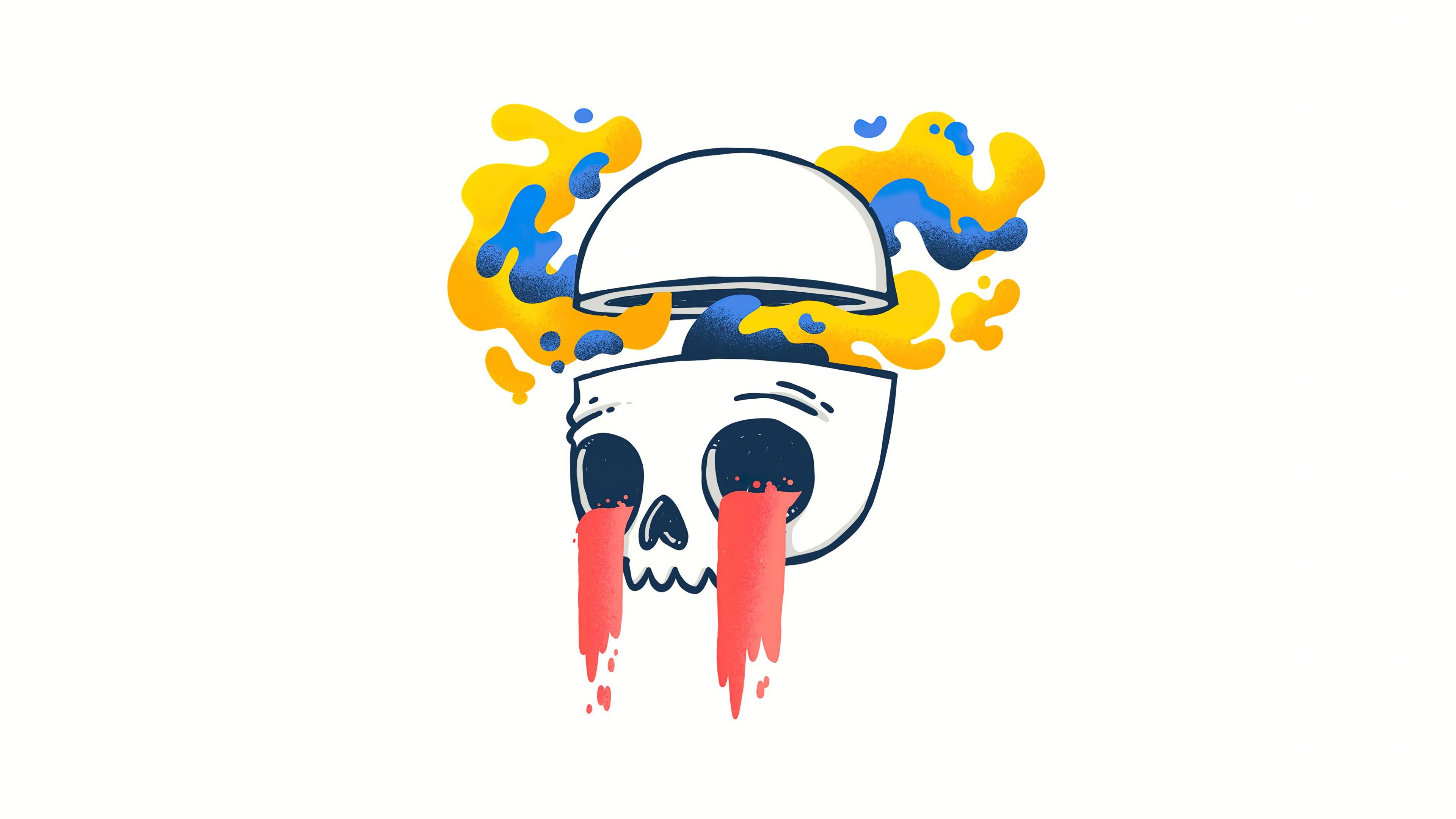 Drippy Skull Meltdown 4K Wallpaper