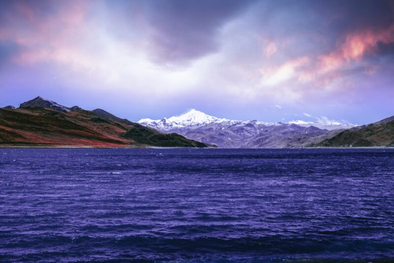 Tibetan Highland Waters Under Pastel Skies 4K 5K 8K Wallpaper