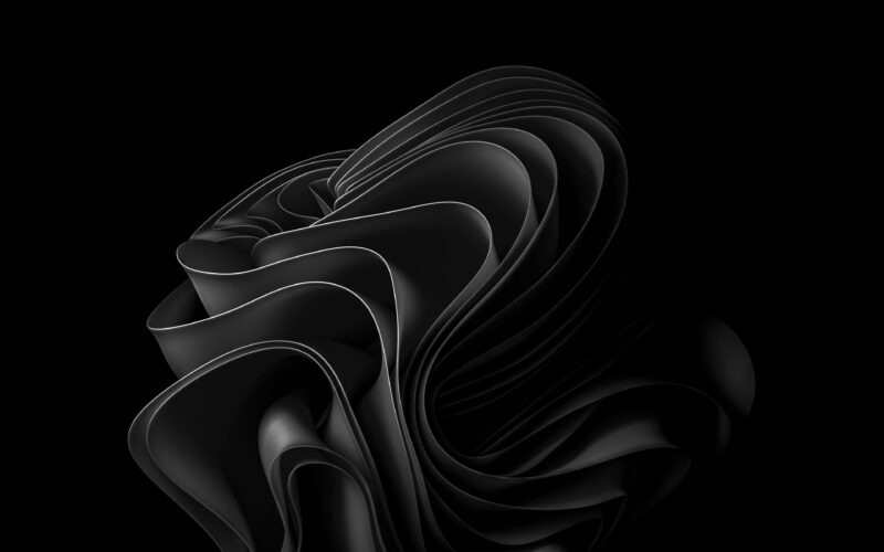Windows 11 Fluid Dark Waves 4K Wallpaper