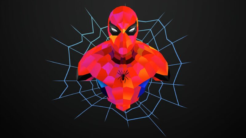 Spidey's Low Poly Web Burst 4K Wallpaper