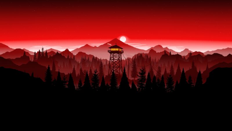 Firewatch: Crimson Wilderness Lookout 4K 5K Wallpaper