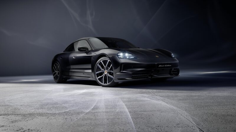 Stealth Taycan 4S: Dark Automotive Elegance 4K 5K Wallpaper
