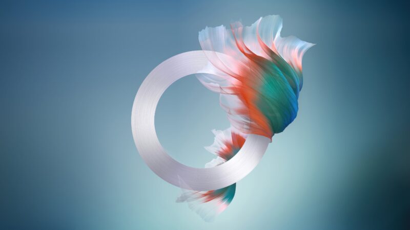 Cyan Whispers: Abstract Circular Motion 4K 5K Wallpaper