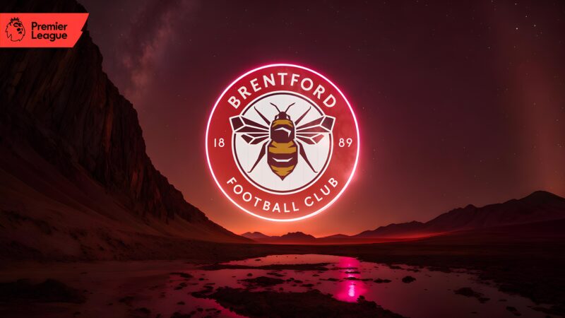 Brentford FC: Neon Glow in Mystical Landscape 4K 5K 8K Wallpaper