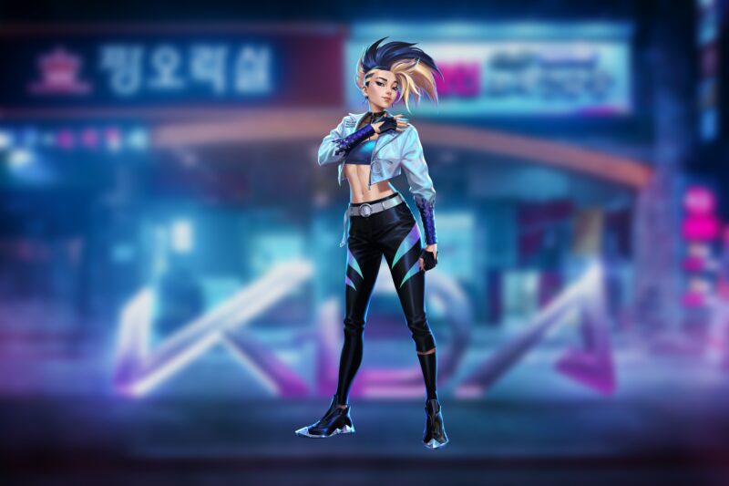 KDA Akali: Neon Night Pulse 4K 5K 8K Wallpaper