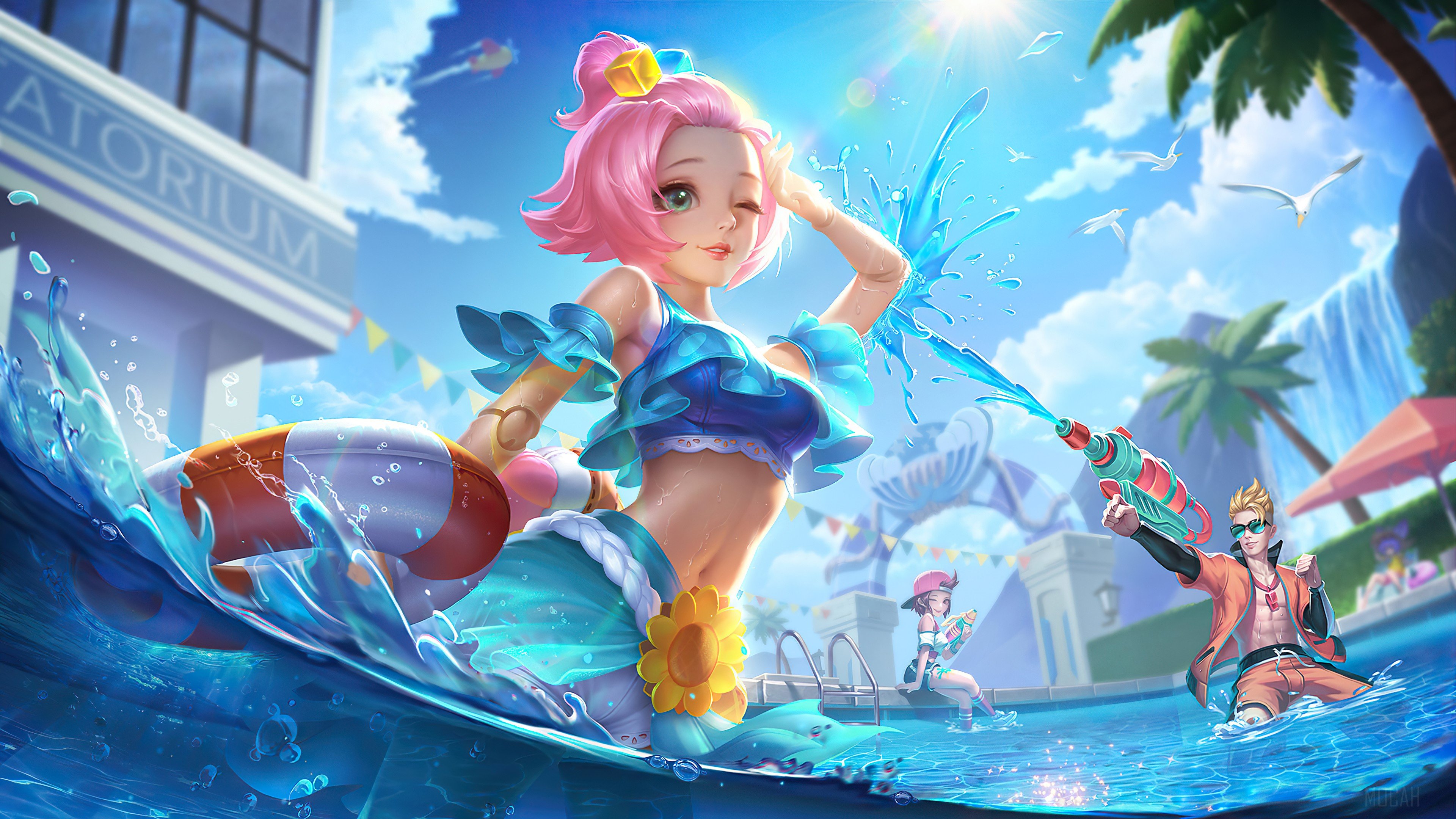 Angela's Splash Bash Blowout 4K Wallpaper