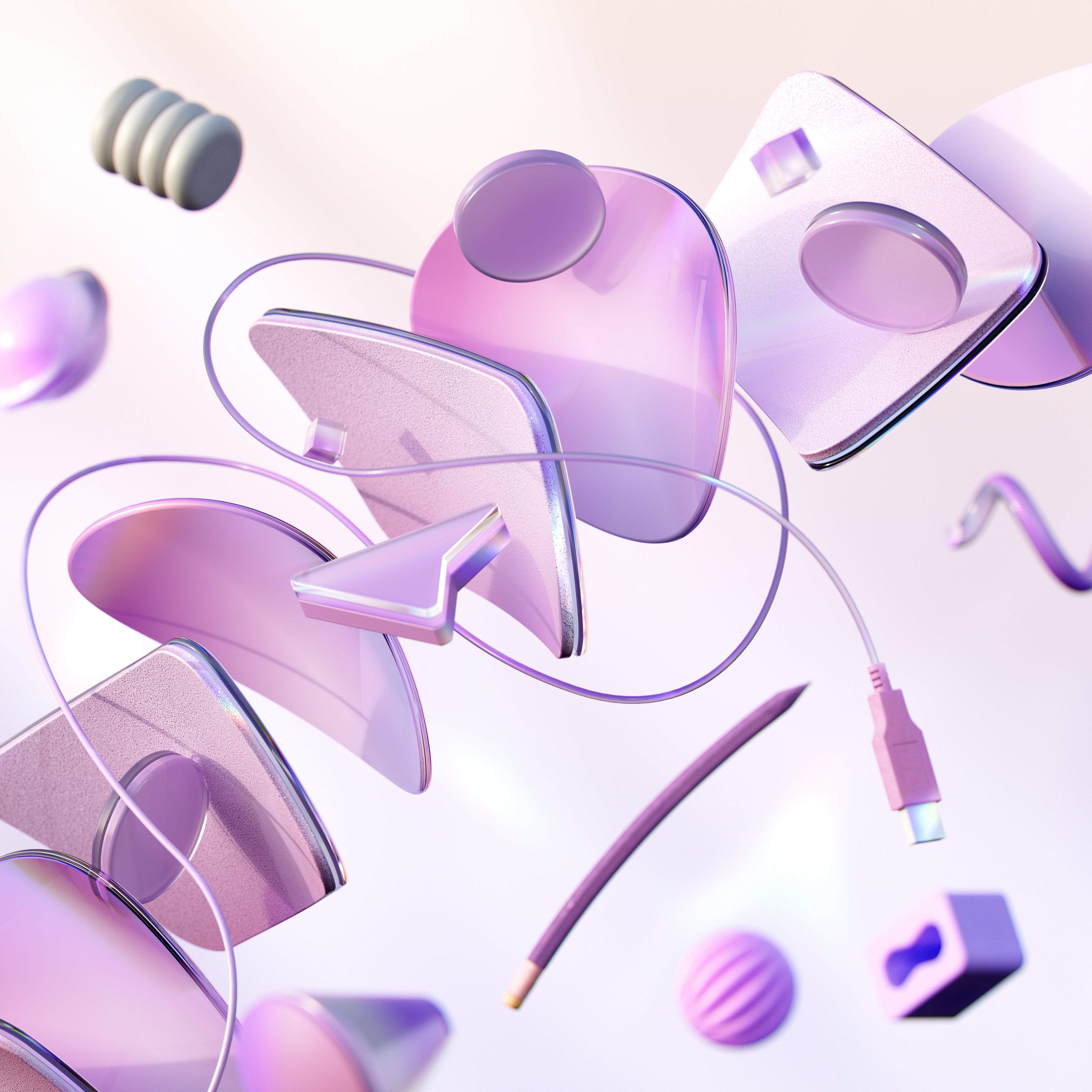 Purple USB Dreams 4K Wallpaper