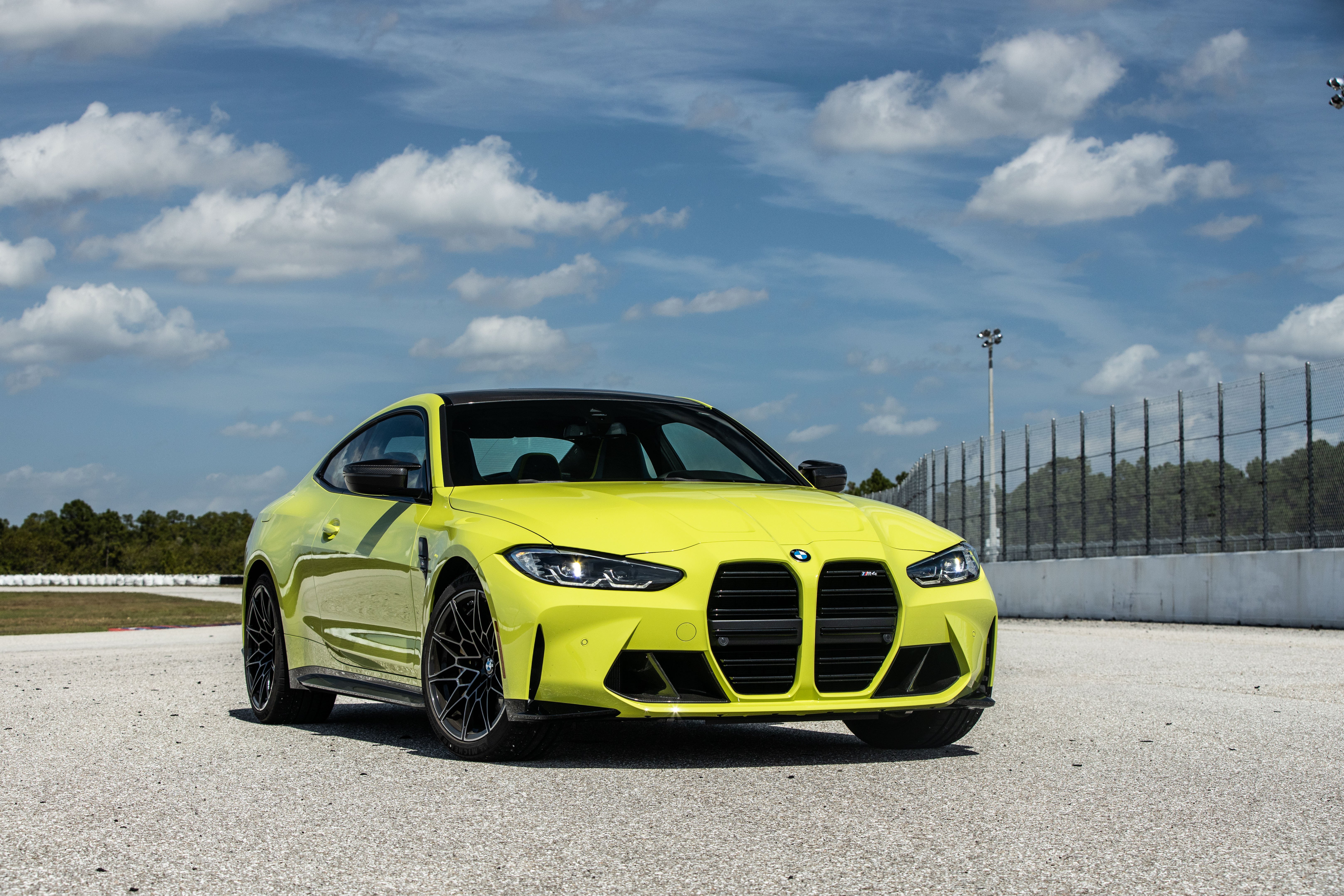 Neon Yellow BMW M4 Coupe: Pure Performance 4K 5K Wallpaper