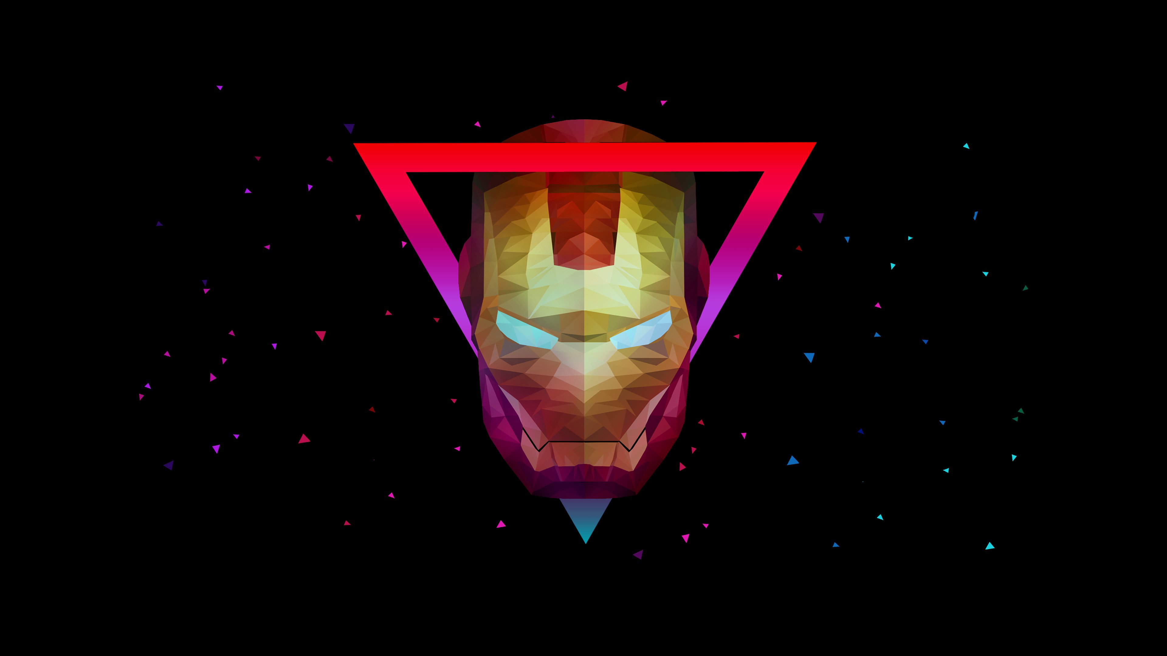 Iron Man: Geometric Guardian 4K Wallpaper