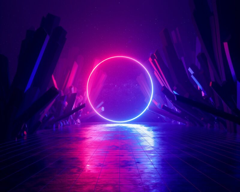 Neon Midnight Rings Wallpaper