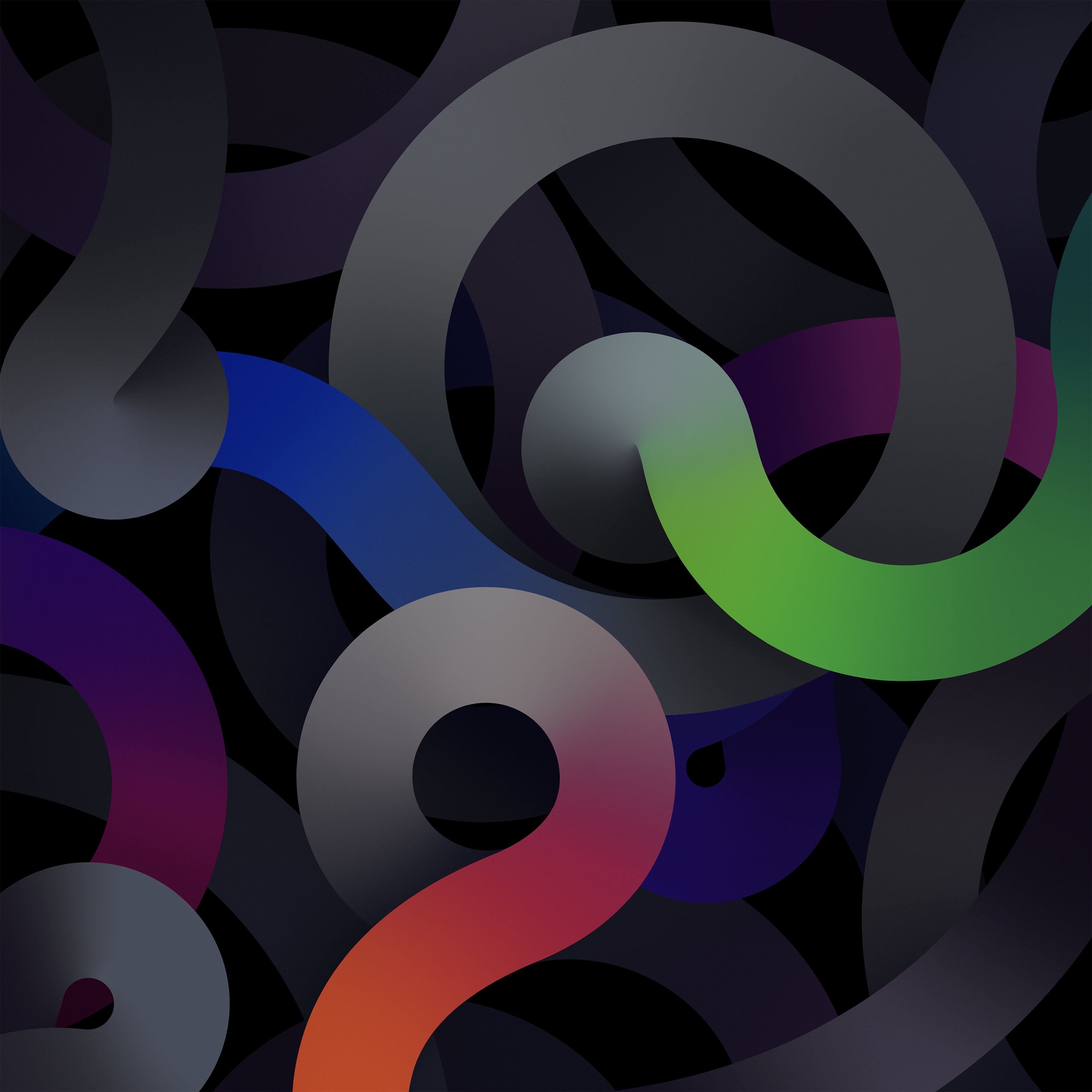 iPadOS 14 Dark Vibes 4K Wallpaper