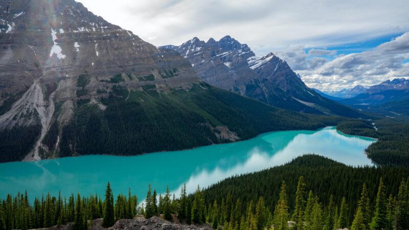 Peyto Lake: Jewel of Banff's Rocky Peaks 4K 5K Wallpaper
