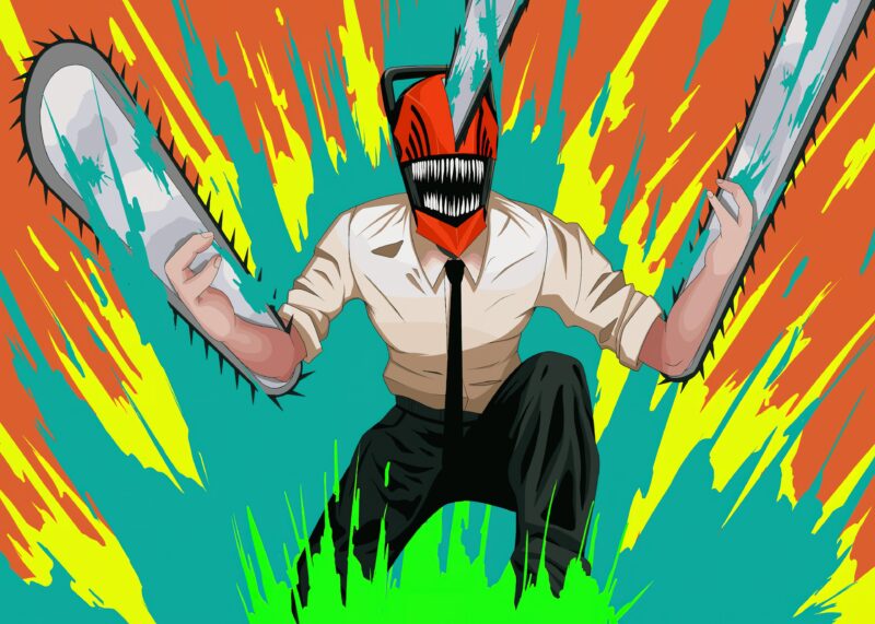 Denji: Chainsaw's Burning Fury 4K Wallpaper