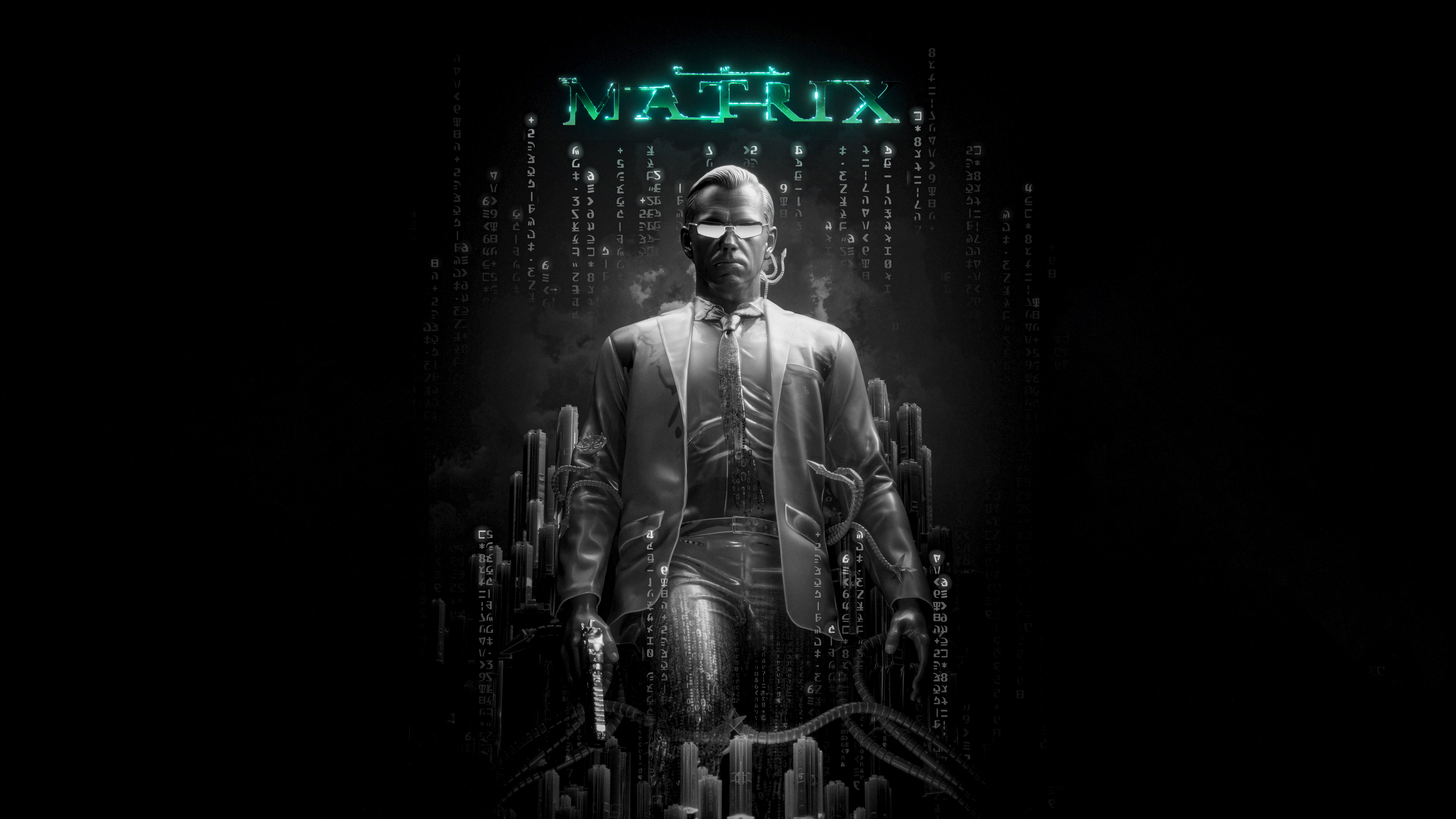 Agent Smith: Matrix Digital Descent 4K 5K 8K Wallpaper