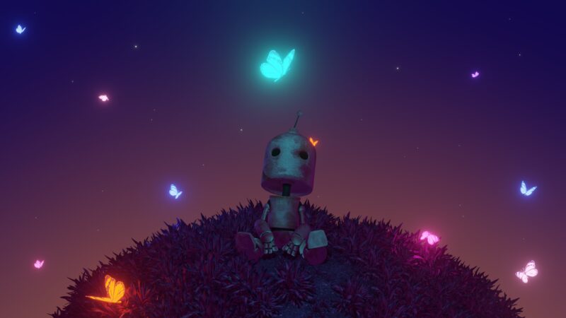 Robot's Butterfly Dream 4K Wallpaper