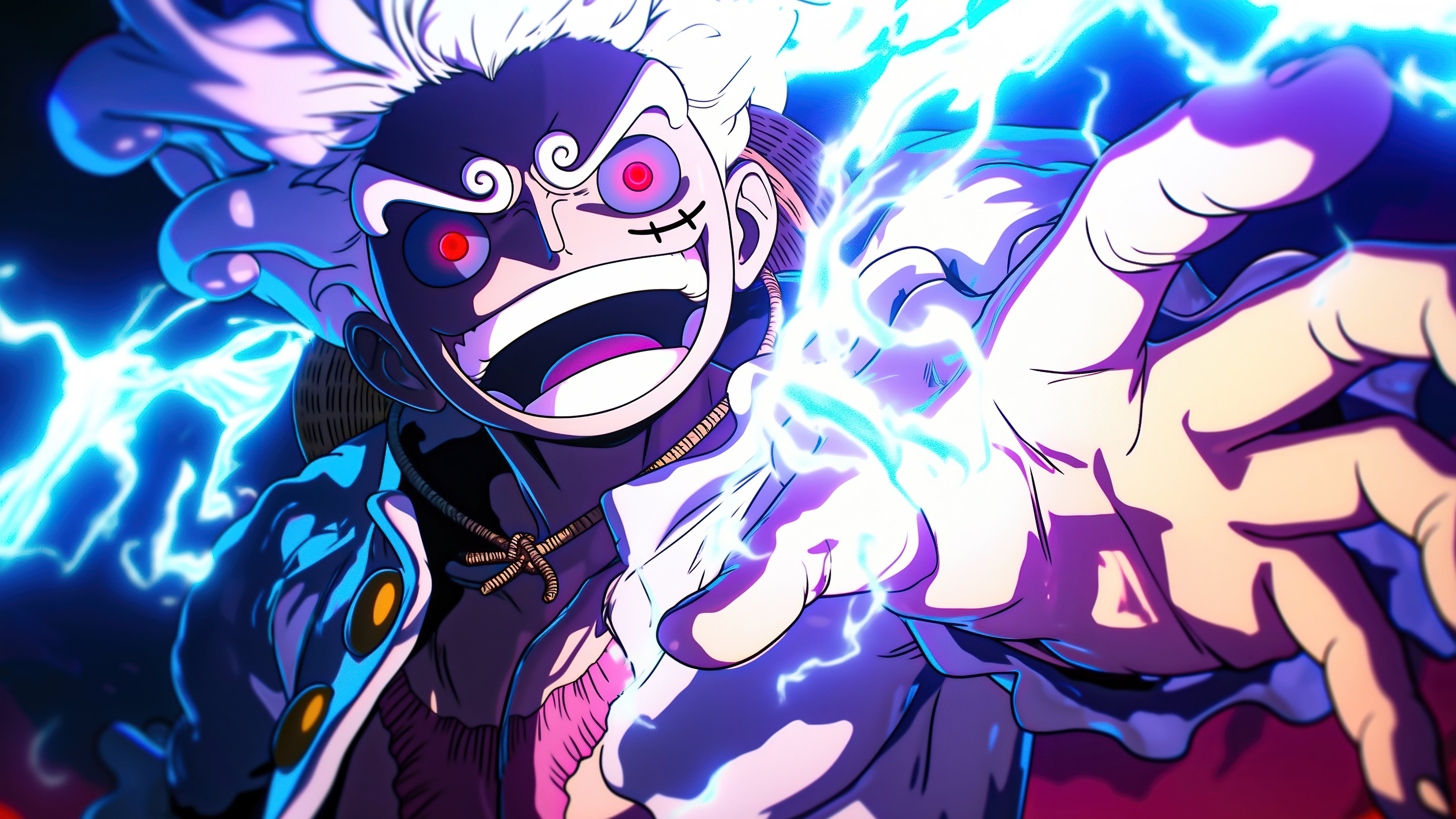 Luffy Gear 5: Sun God Nika Unleashed 4K 5K Wallpaper