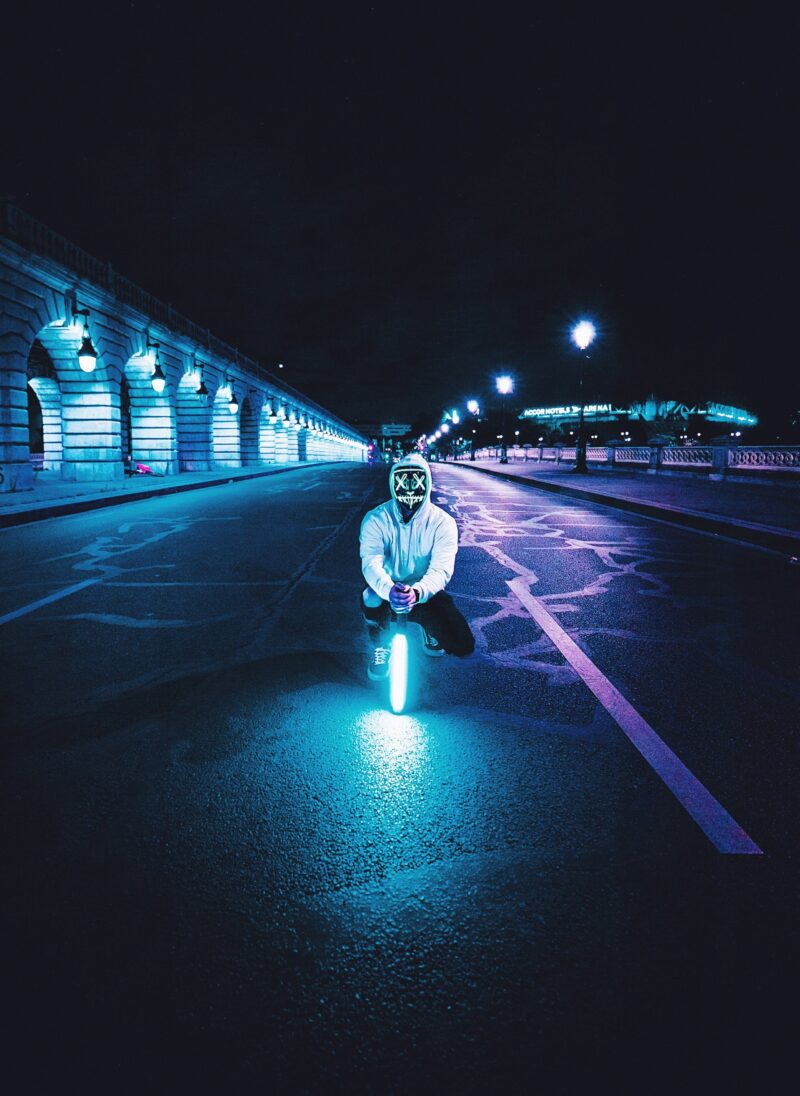 Neon Warrior: Midnight Cruise Wallpaper