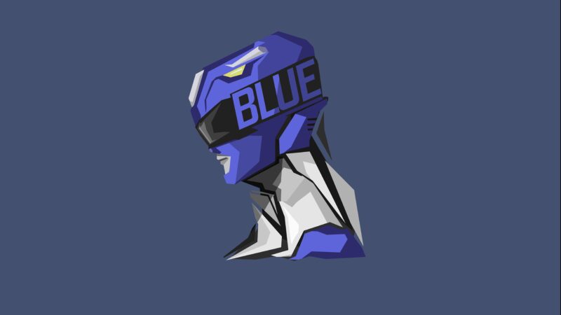 Blue Ranger: Geometric Minimal Art 4K 5K 8K Wallpaper