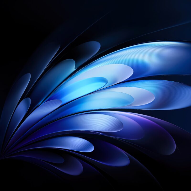 Vivo Pad: Ethereal Blue Curves 4K 5K Wallpaper