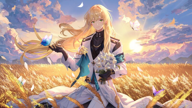 Luocha: Wheat Fields of Celestial Grace 4K Wallpaper