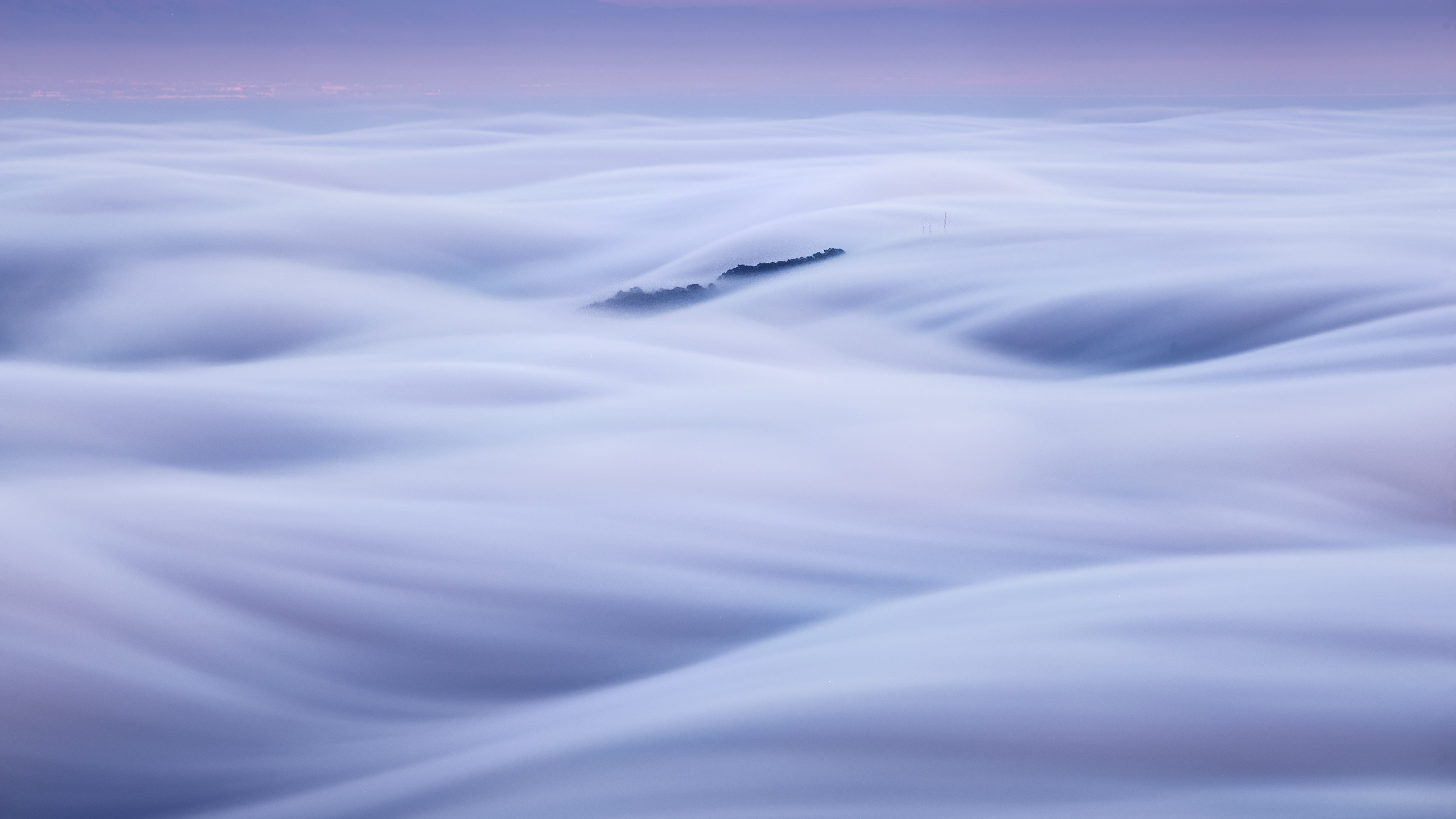 Soft Clouds at Dawn's First Light 4K 5K Wallpaper