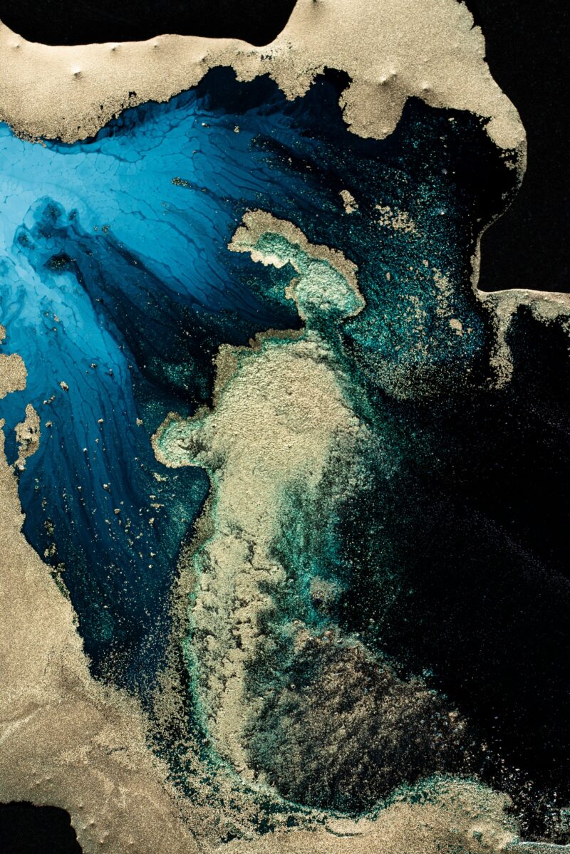 Liquid Symphony in Blue Wallpaper