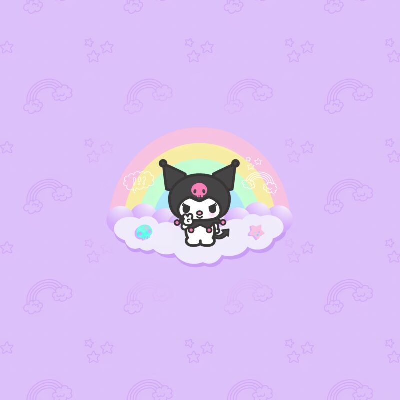 Kuromi's Pastel Rainbow Adventure 4K 5K Wallpaper