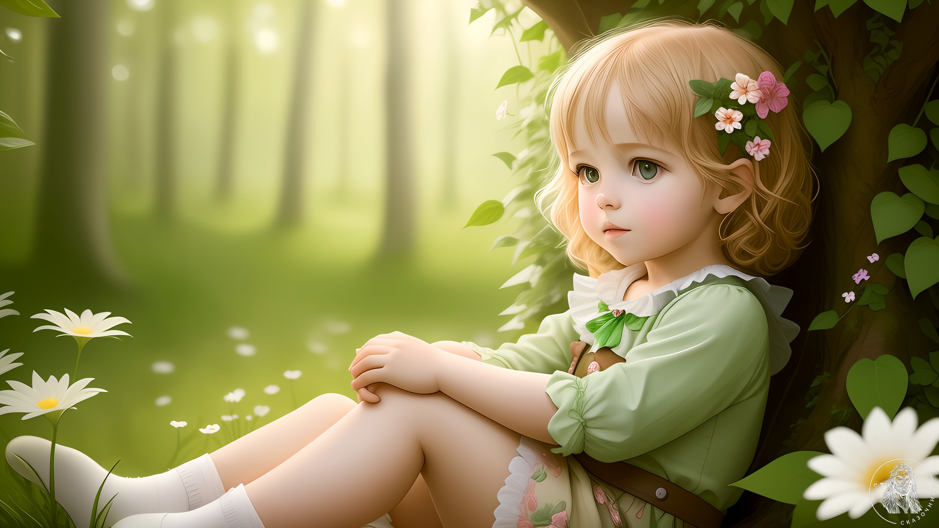 Springtime Daydreams of a Cute Child 4K Wallpaper