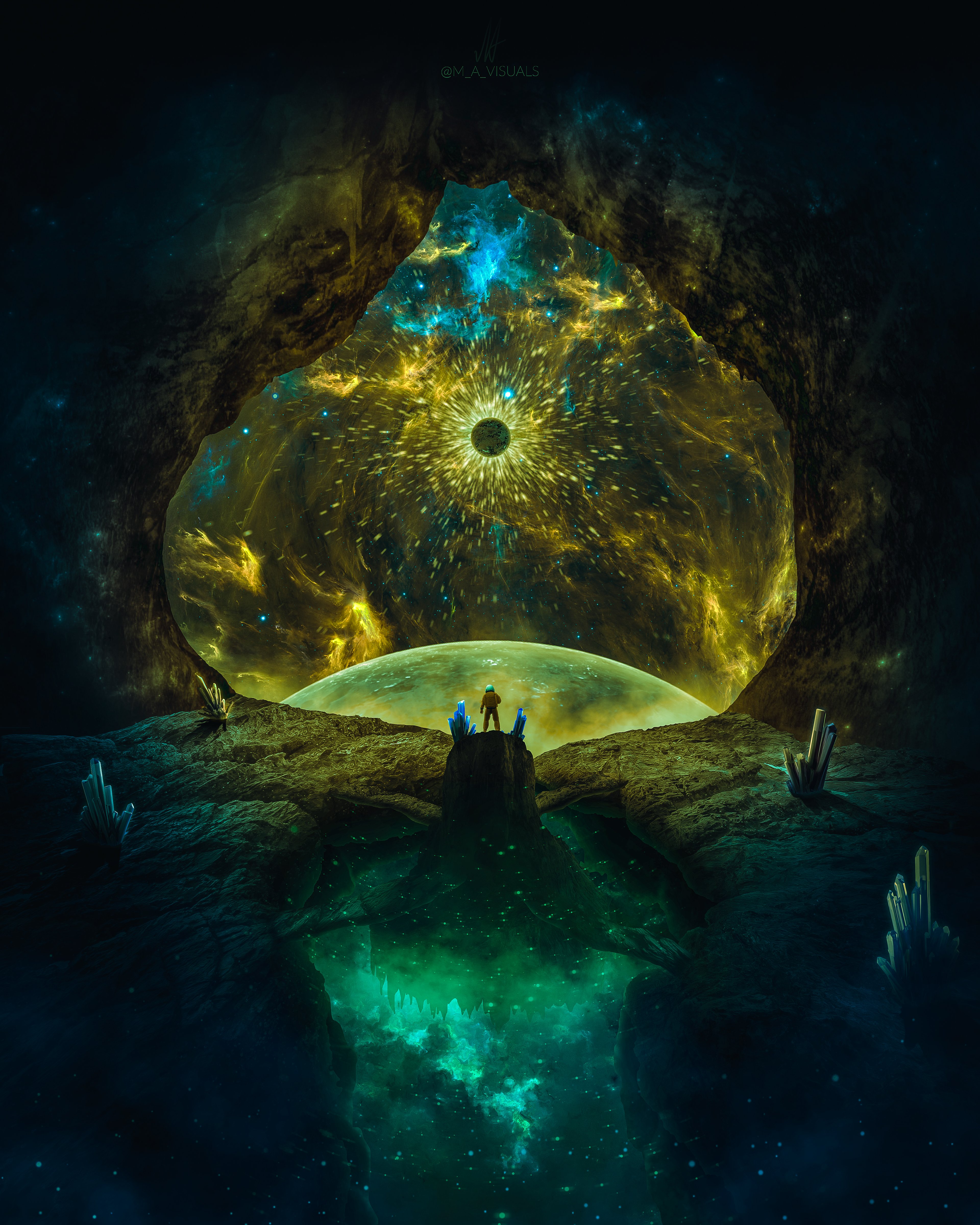 Cosmic Wanderers: Beyond the Dome 4K Wallpaper