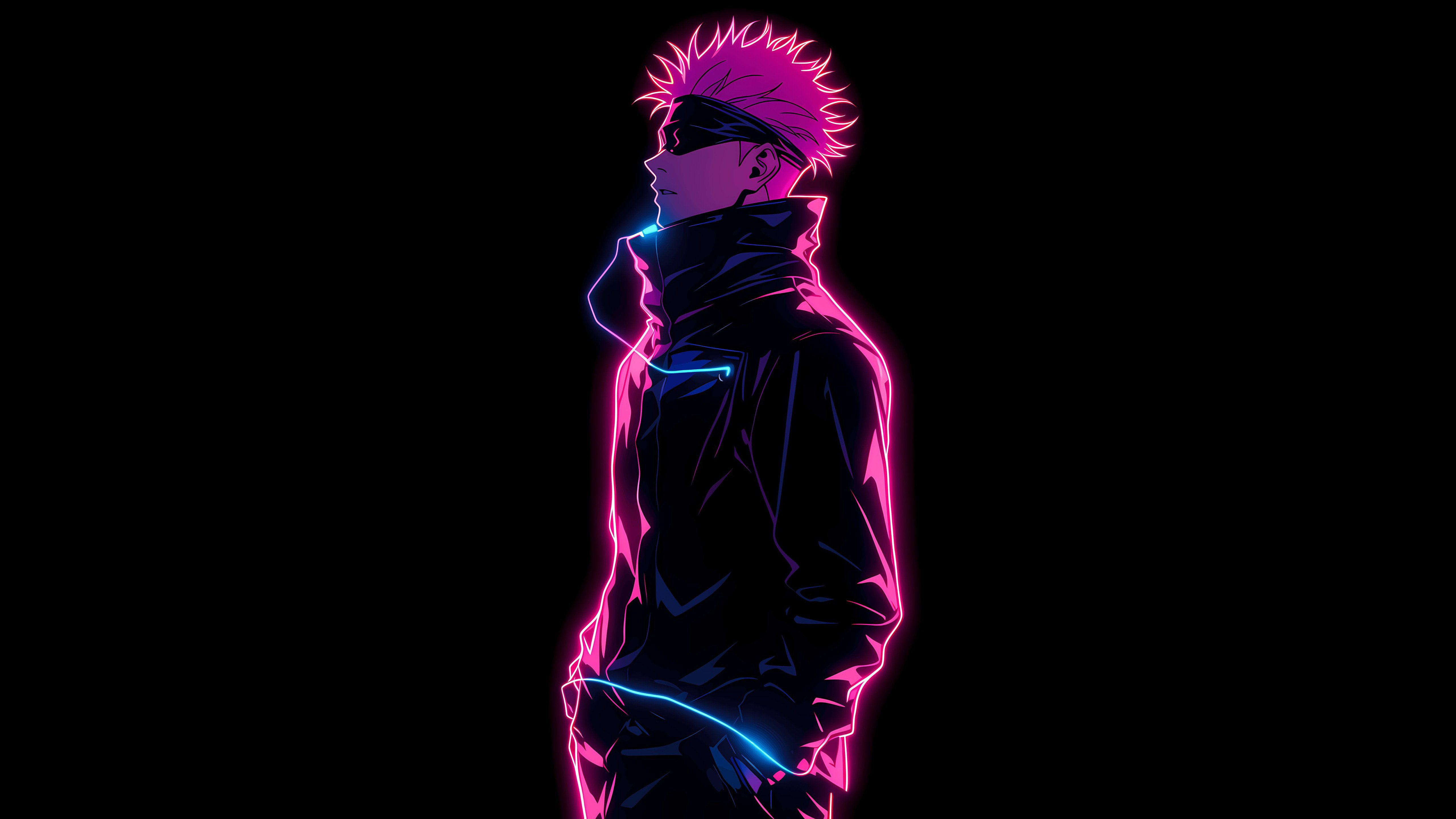 Gojo's Luminous Silhouette 4K 5K Wallpaper