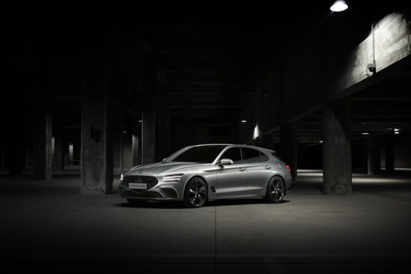 Genesis G70: Sleek Sedan in Shadowy Garage 4K 5K 8K Wallpaper