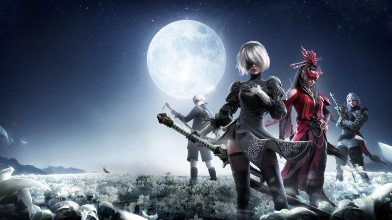 Moonlit Bladepoint: Yorha vs Ning Crossover 4K Wallpaper