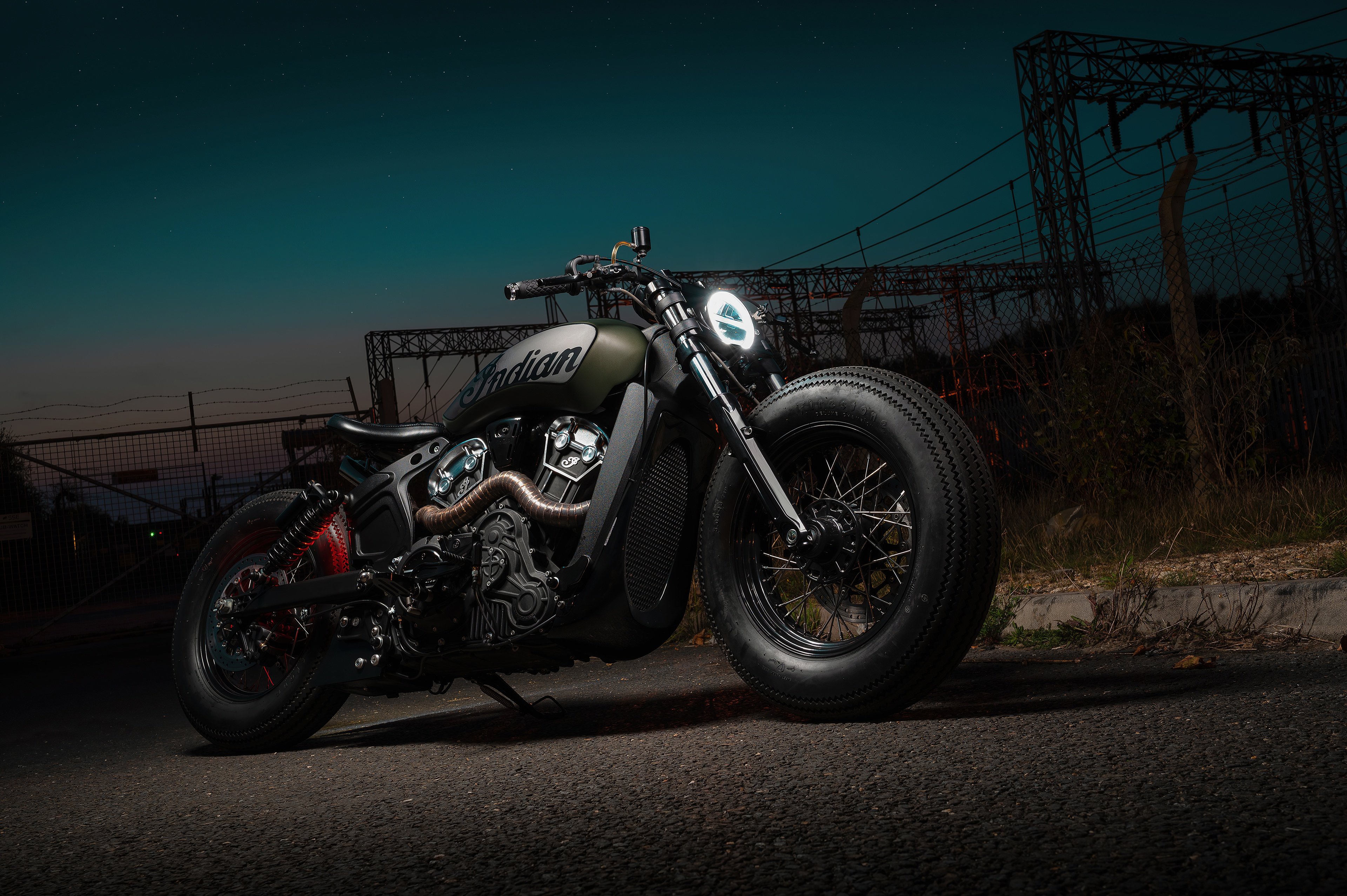 Indian Scout Bobber: Pure Custom Grit 4K Wallpaper