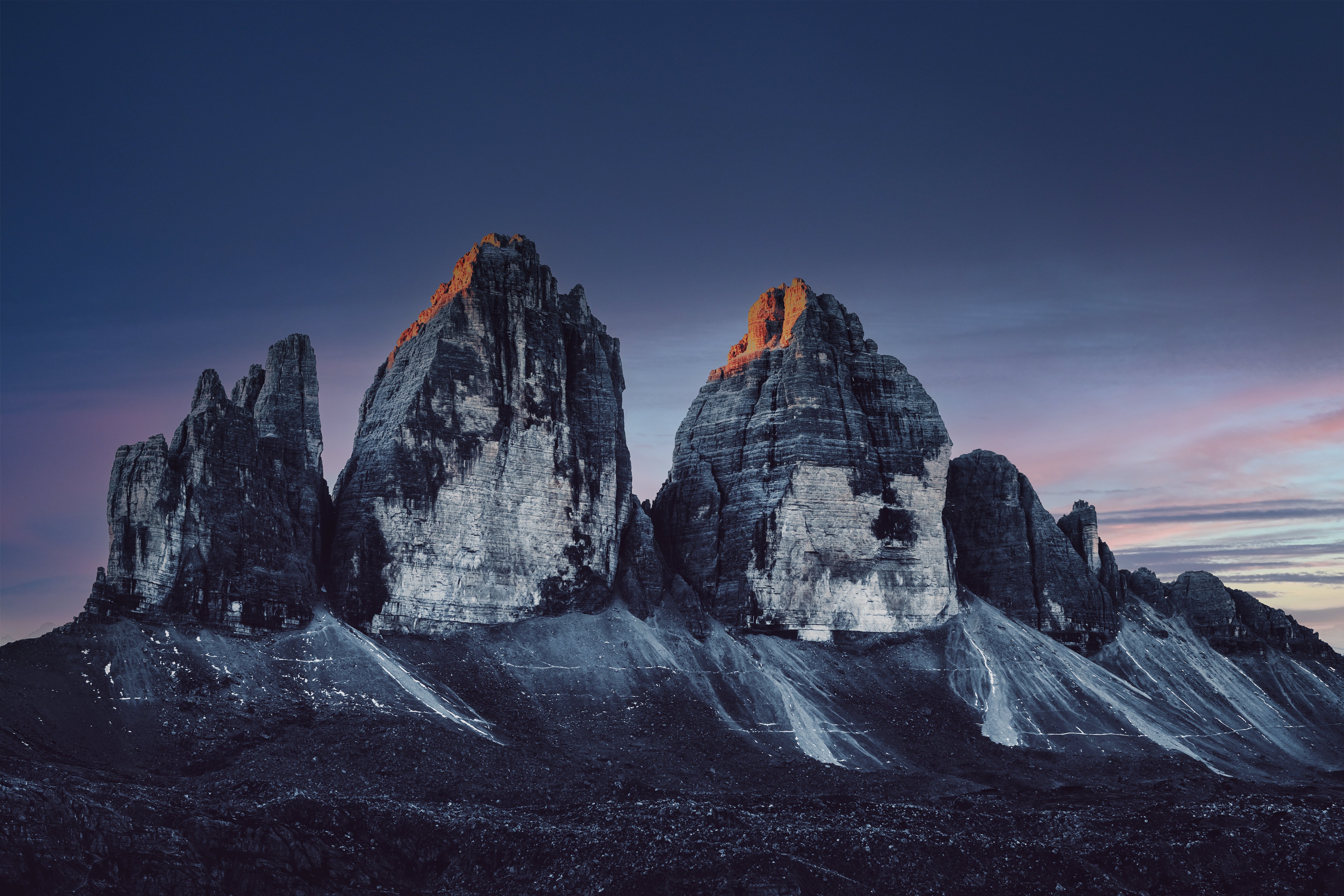 Sunset at Three Peaks of Lavaredo 4K 5K Wallpaper