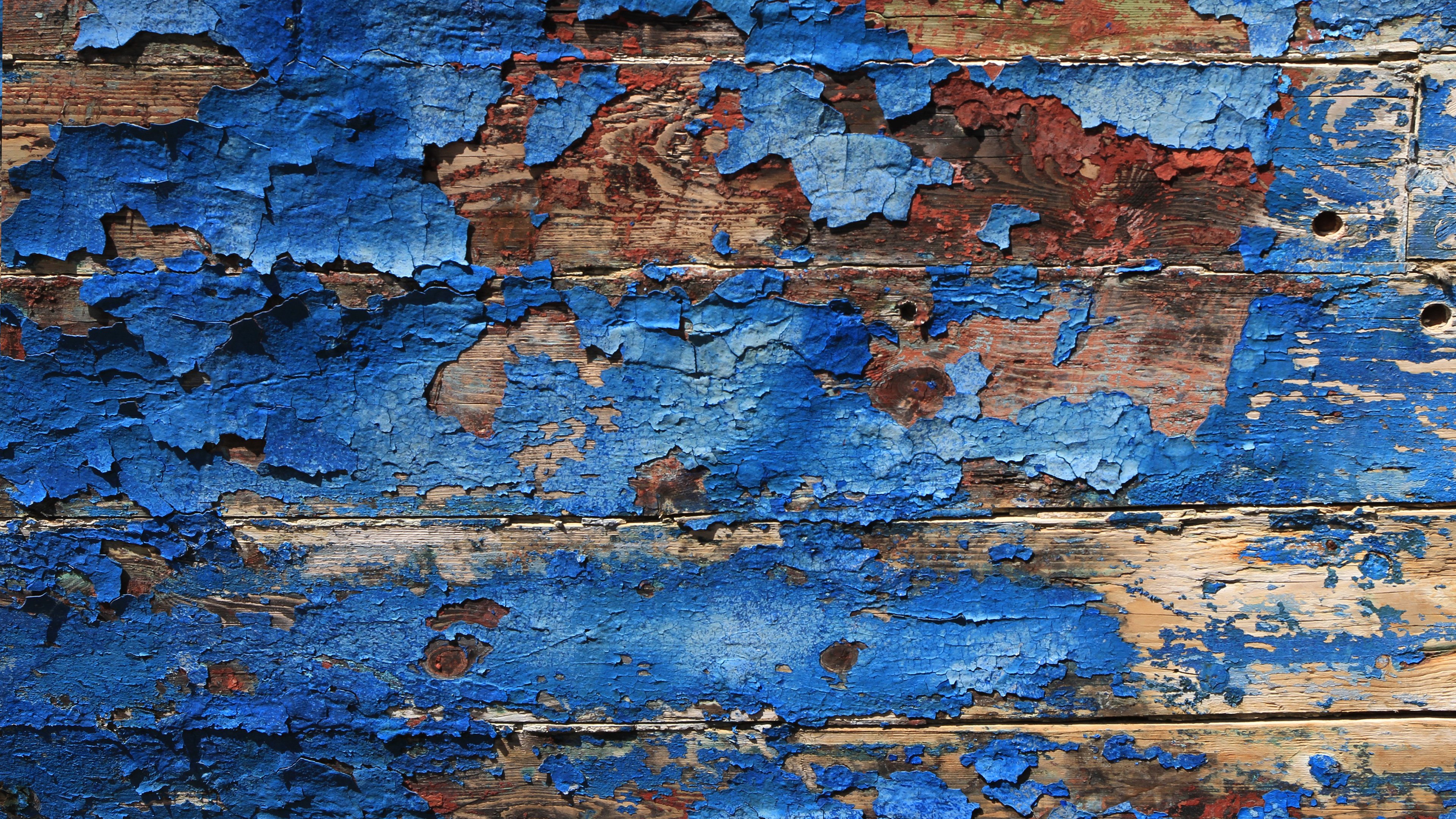 Weathered Blue Wooden Texture 4K Wallpaper