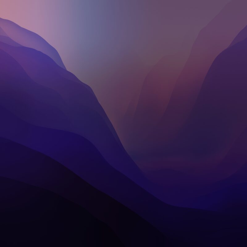 Monterey Layers: Dark Purple Waves 4K 5K Wallpaper