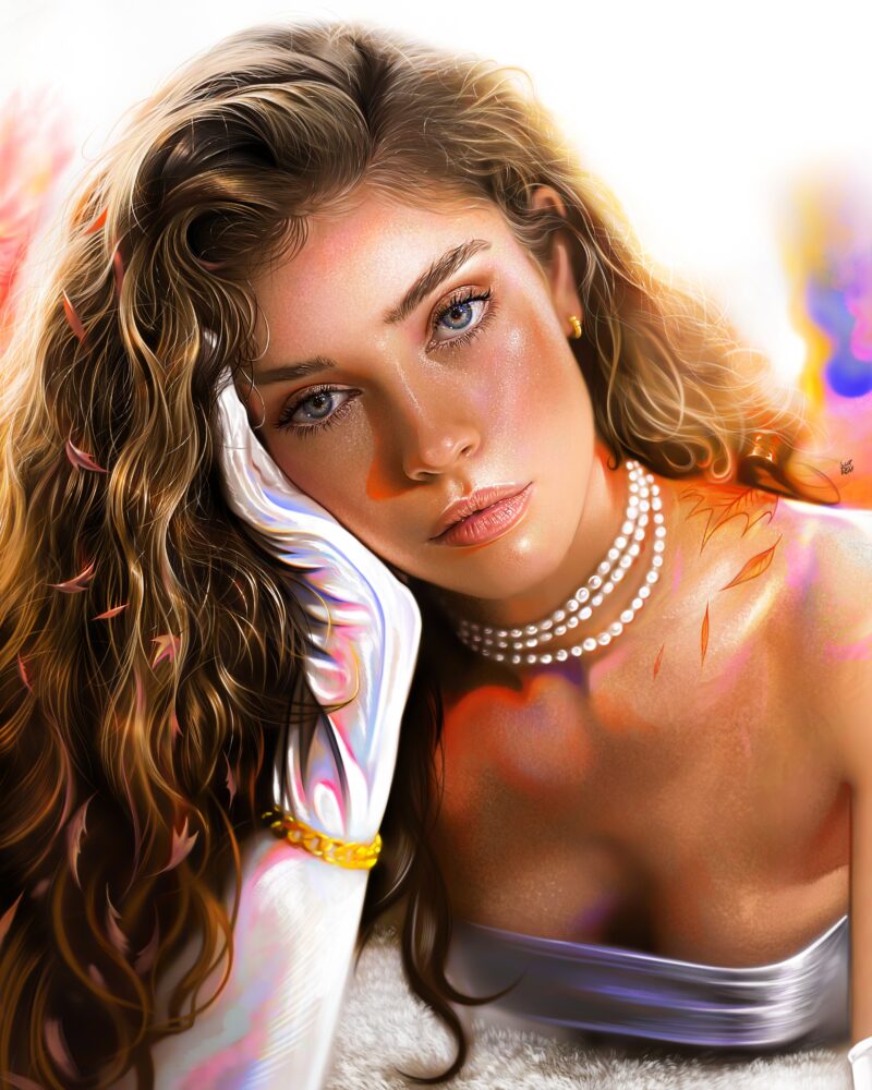 Radiant Beauty: Digital Portrait 4K 5K Wallpaper