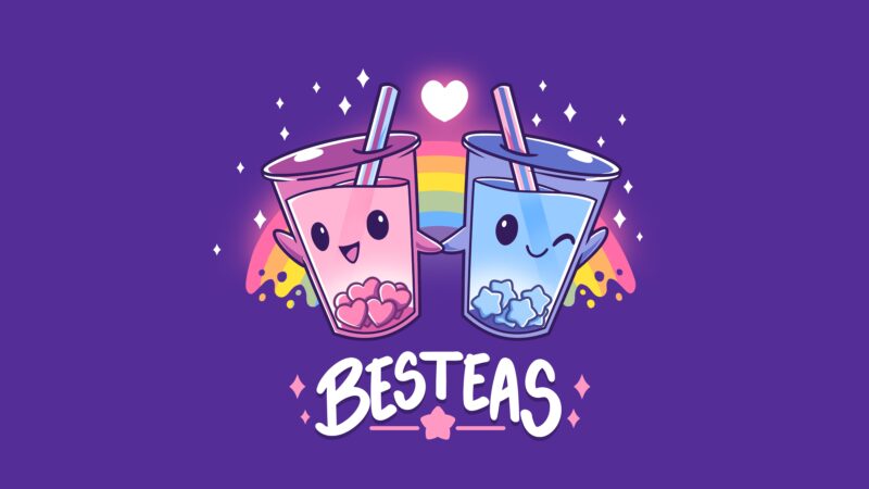 BestTeas: Kawaii Bubble Tea Friendship 4K 5K 8K Wallpaper