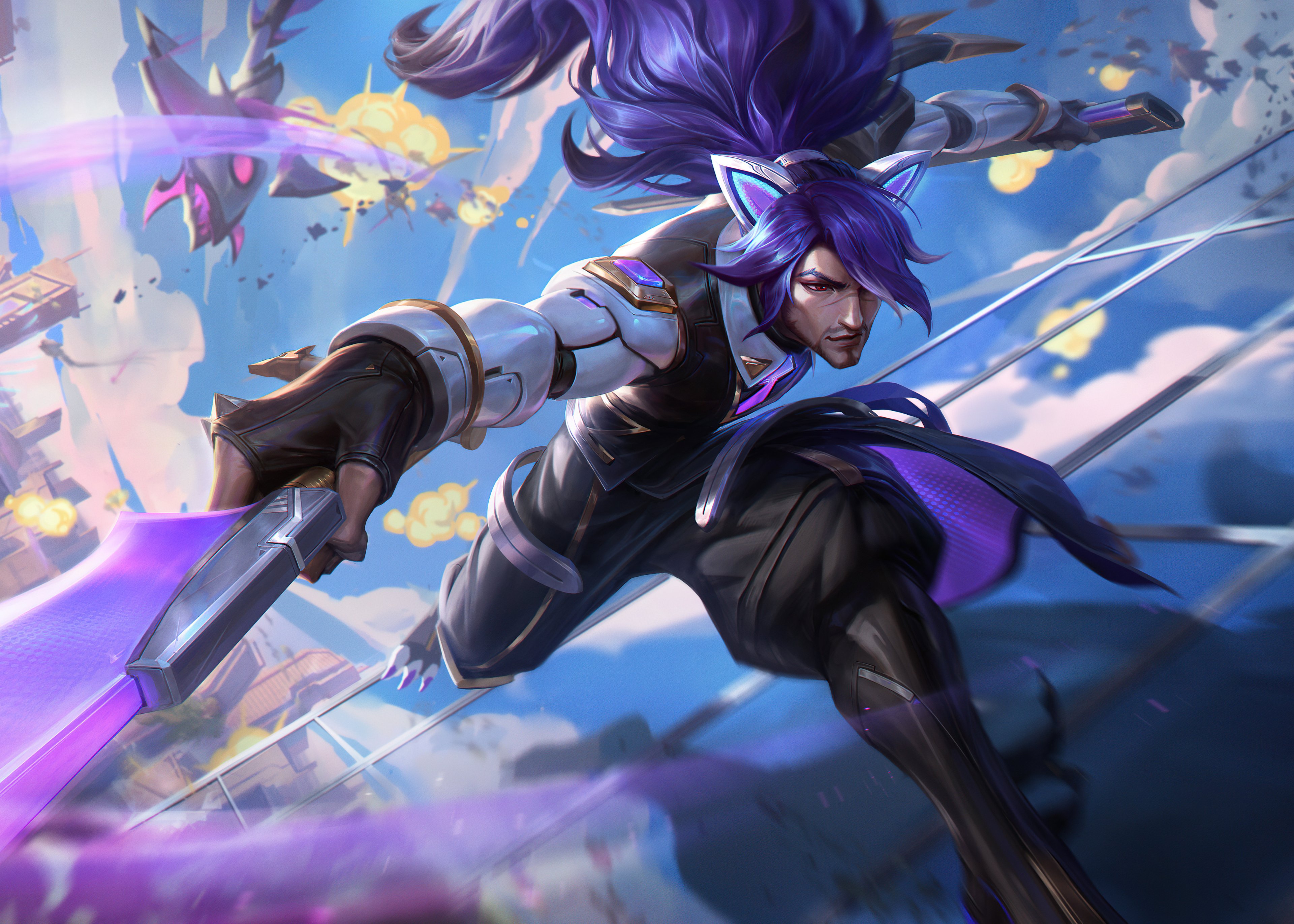 Battle Wolf Yasuo: Windborne Strike 4K Wallpaper