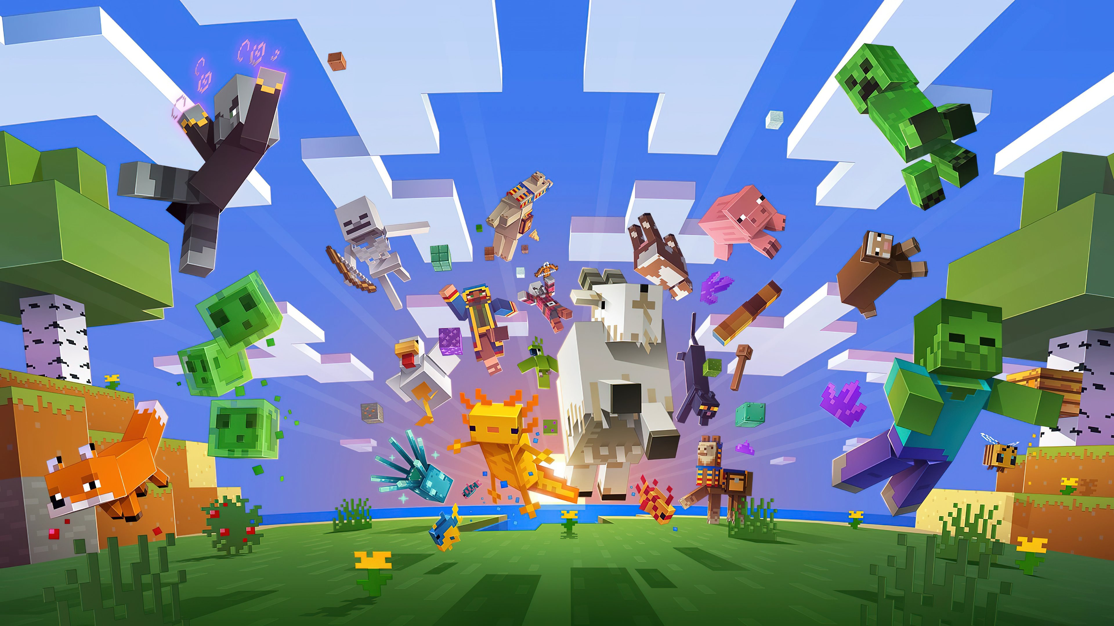 Minecraft Mayhem: Blocky Battle Royale 4K Wallpaper