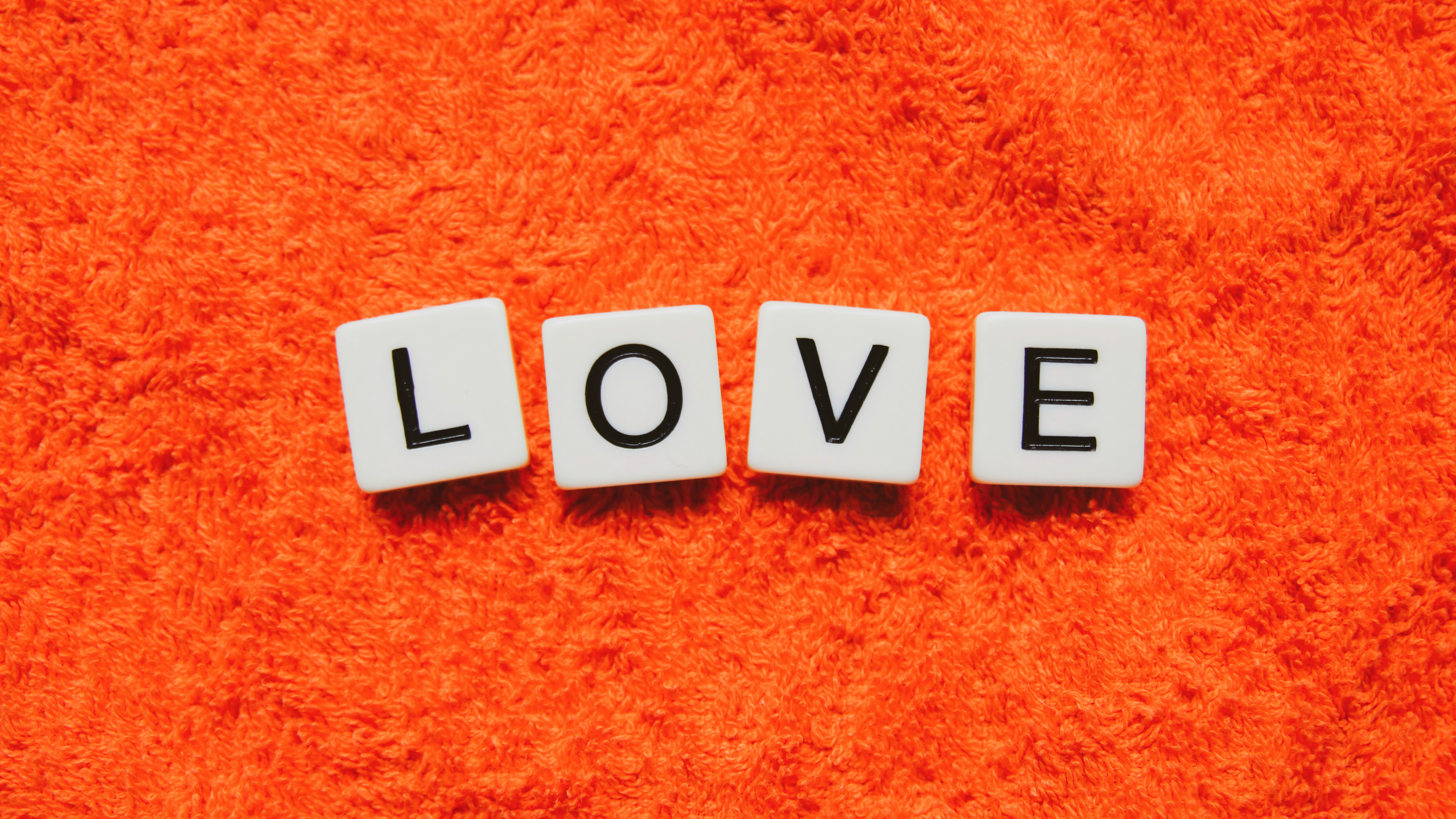 Love Spelled with Wooden Blocks 4K 5K 8K Wallpaper