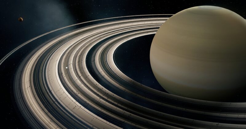 Saturn's Celestial Majesty 4K Wallpaper