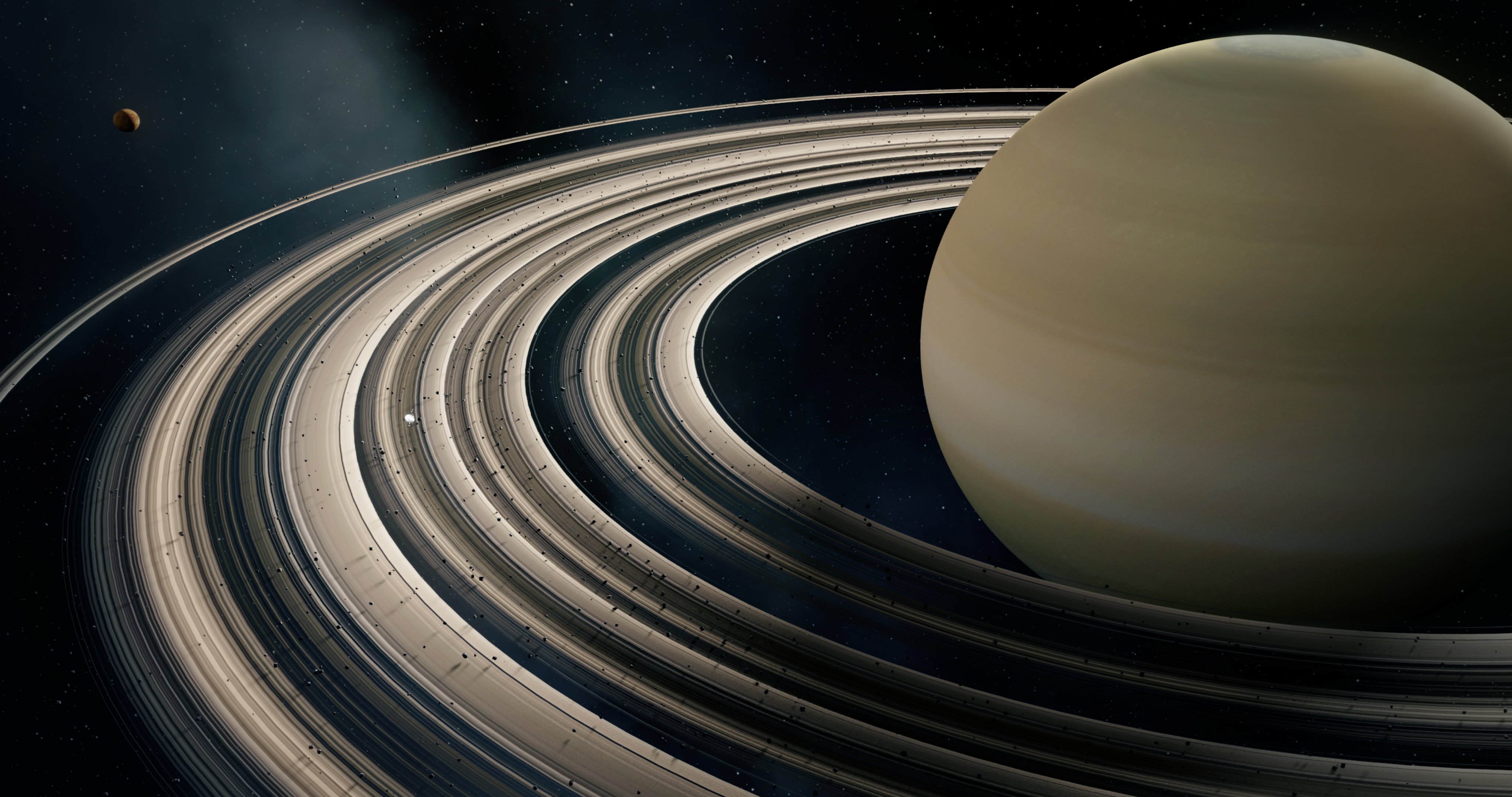 Saturn's Celestial Majesty 4K Wallpaper