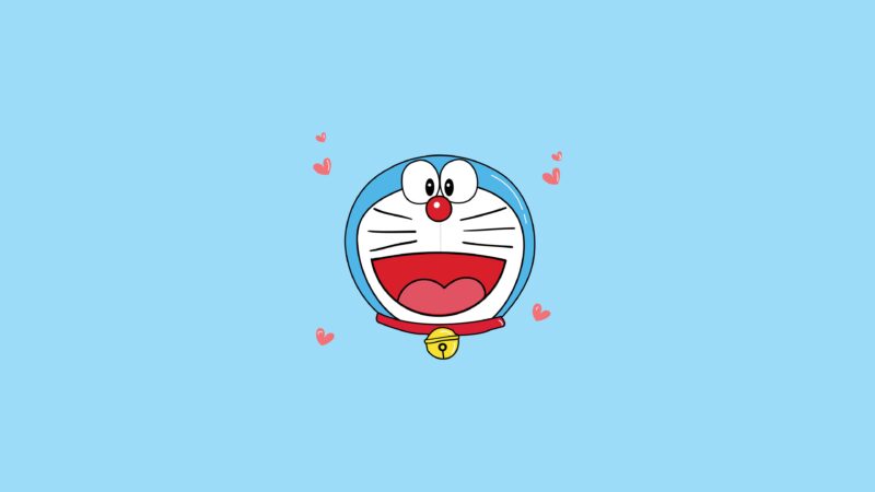 Doraemon: Minimalist Cute Anime Charm 4K Wallpaper
