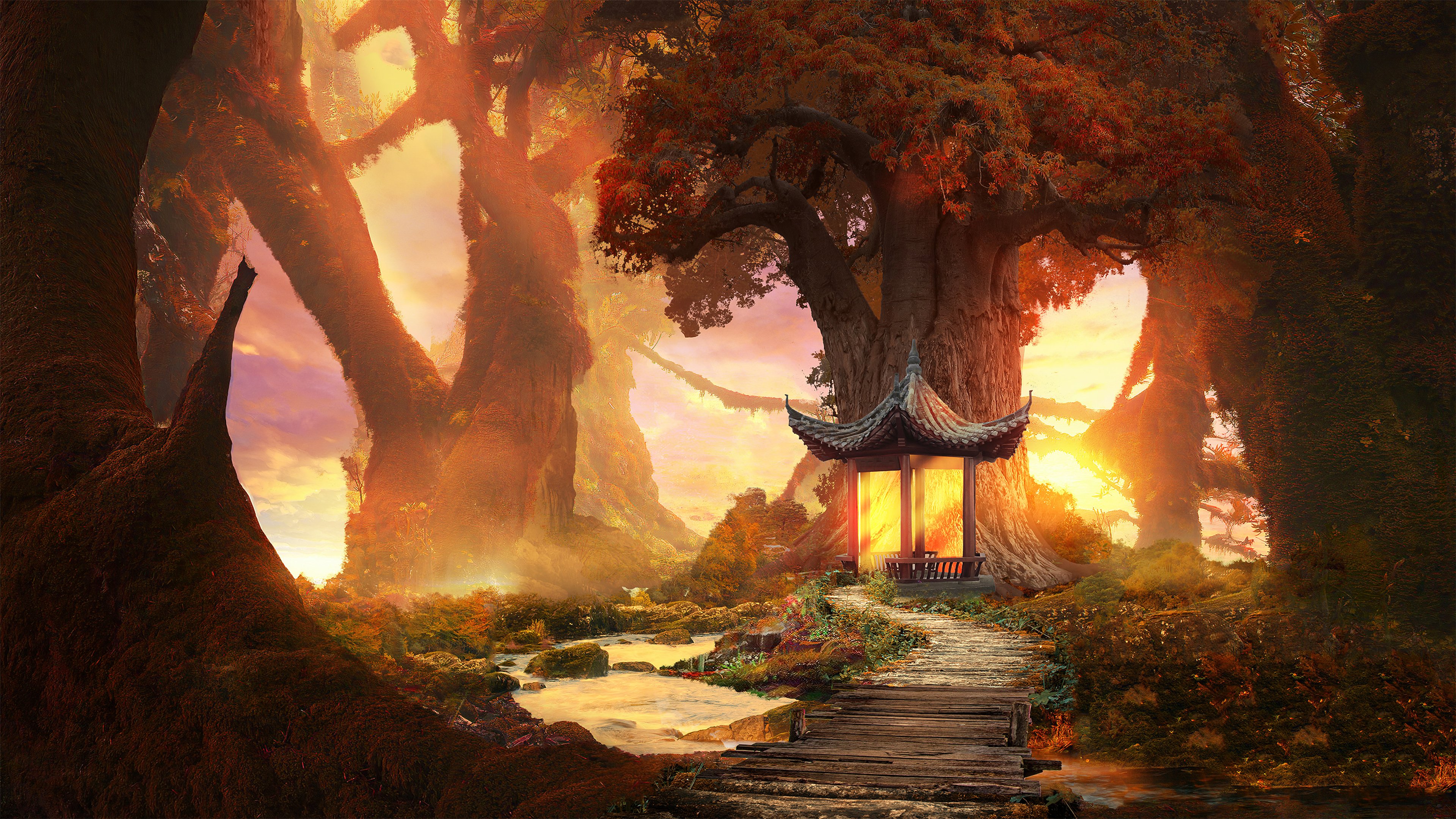 Enchanting Forest Whispers 4K Wallpaper