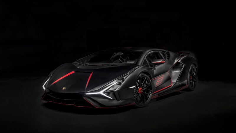 Lamborghini Sián: Dark Hypercar Elegance 4K 5K 8K Wallpaper